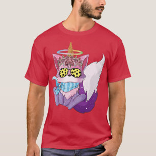 Camiseta Colores de teñido de agua de zorro cutáneo de las