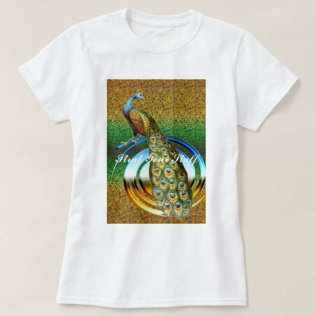 Camiseta Colores de un pavo real (Diseño del anverso)