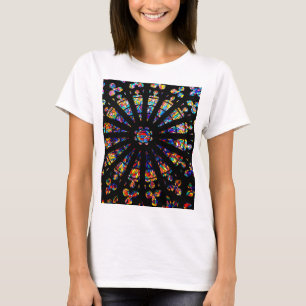 Camiseta colores de ventanas de vidrio manchado de iglesia