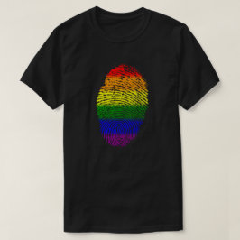 Camiseta Colores del arco iris de la huella dactilar