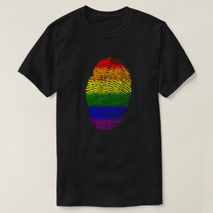 Camiseta Colores del arco iris de la huella dactilar