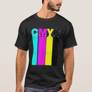Camiseta Colores del editor de vídeo de gráficos CMYK
