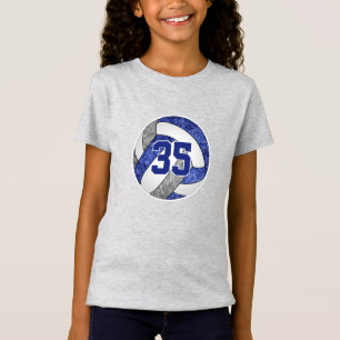 Camiseta colores del equipo de voleibol gris azul chicas nú
