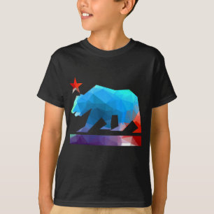 Camiseta Colores del fractal del oso de California