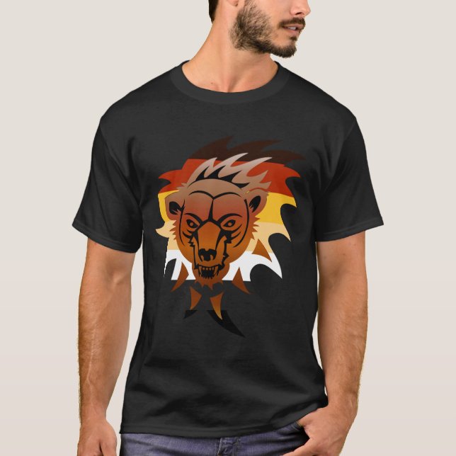 Camiseta Colores del Orgullo del Oso gruñendo oso (Anverso)