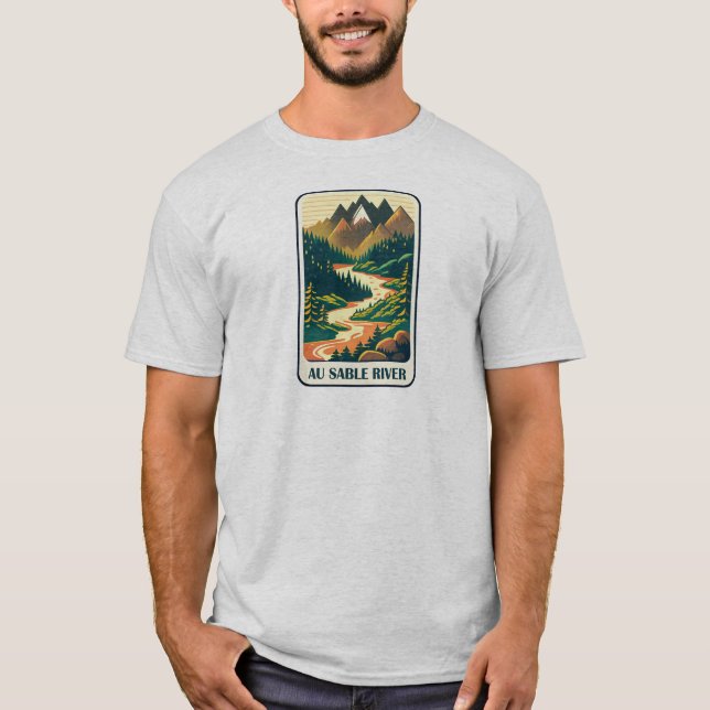 Camiseta Colores del río Au Sable Michigan (Anverso)
