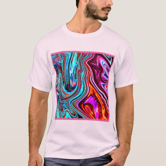 Camiseta Colores dinámicos vibrantes patrón abstracto (Anverso)