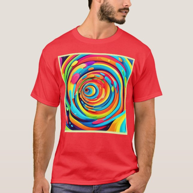Camiseta Colores giratorios en túnel psicodélico (Anverso)