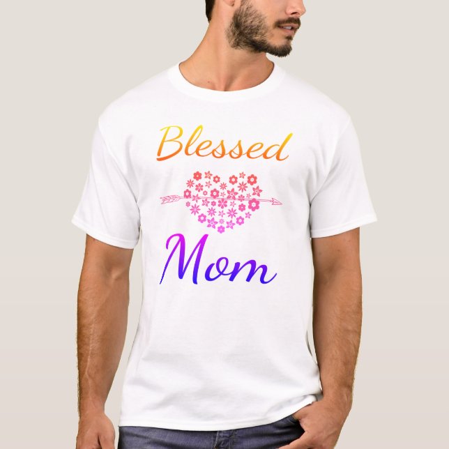 Camiseta Colores Gradiente Bienaventurada Mamá (Anverso)