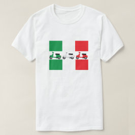 Camiseta Colores italianos y vespas de la bandera en