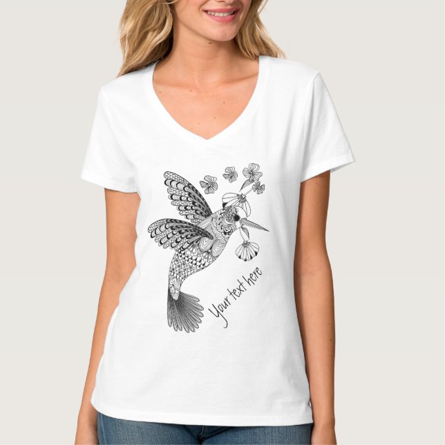 Camiseta Colores Me Hummingbird Floral DIY (Anverso)