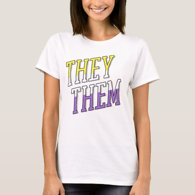Camiseta Colores No Binarios Ellos Ellas (Anverso)