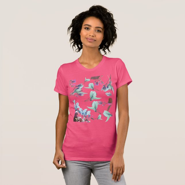 Camiseta Colores Pastel Flores Bougainvillea (Anverso completo)
