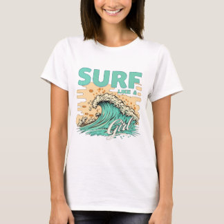 Camiseta Colores pastel suaves "Surfea como una chica"