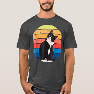 Camiseta Colores retro de regalo de gato de tuedo para aman