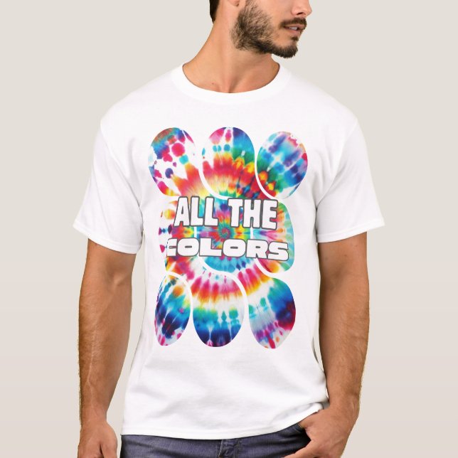 Camiseta Colores Retro Funky Tie-Dye  (Anverso)