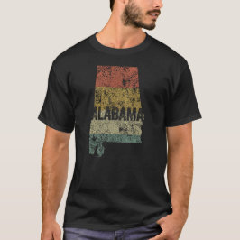 Camiseta Colores retro retro alterados de Alabama