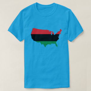 Camiseta Colores rojos, negros y verdes afroamericanos