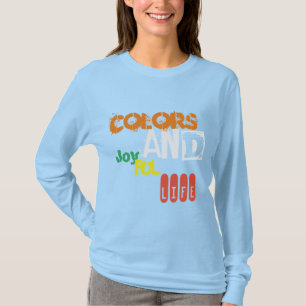 Camiseta Colores y vida alegre lindo azul para ella