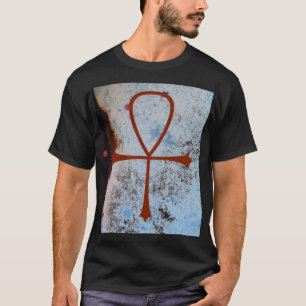 Camiseta colorfield blanco azul con la corrosión y el Dr.