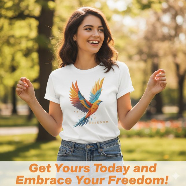 Camiseta Colorful Abstract Freedom Bird Art (Colorful Abstract Freedom Bird Art)
