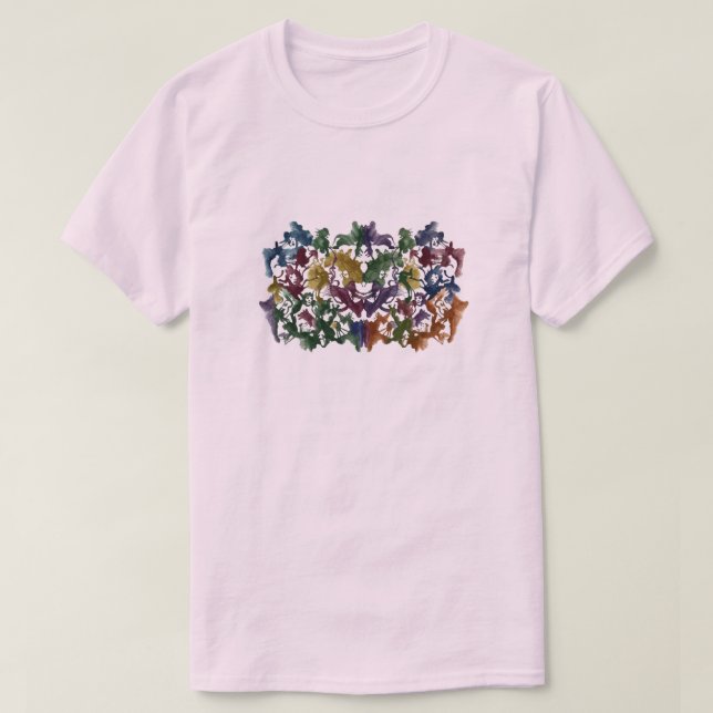 Camiseta Colorful Abstract Human Pattern T-Shirt | Modern (Diseño del anverso)