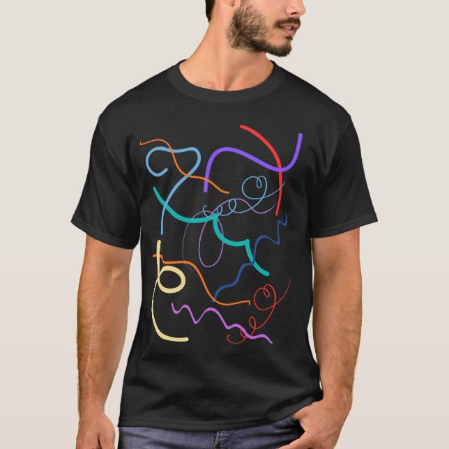 Camiseta Colorful Abstract Wavy Lines Pattern (Anverso)