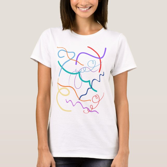 Camiseta Colorful Abstract Wavy Lines Pattern (Anverso)