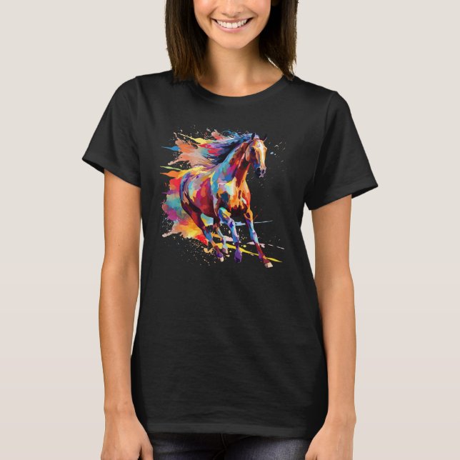 Camiseta Colorful Andalusian Horse  Splash Art (Anverso)