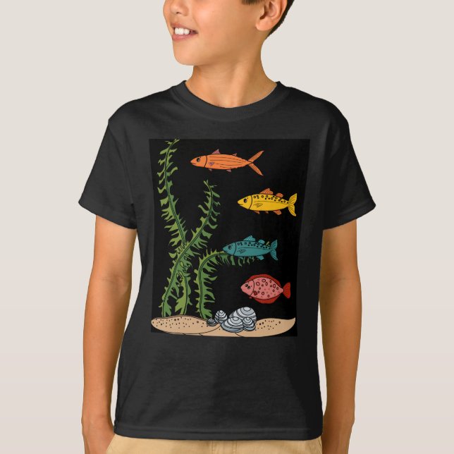 Camiseta Colorful Aquarium Fish Animal Motifs (Anverso)