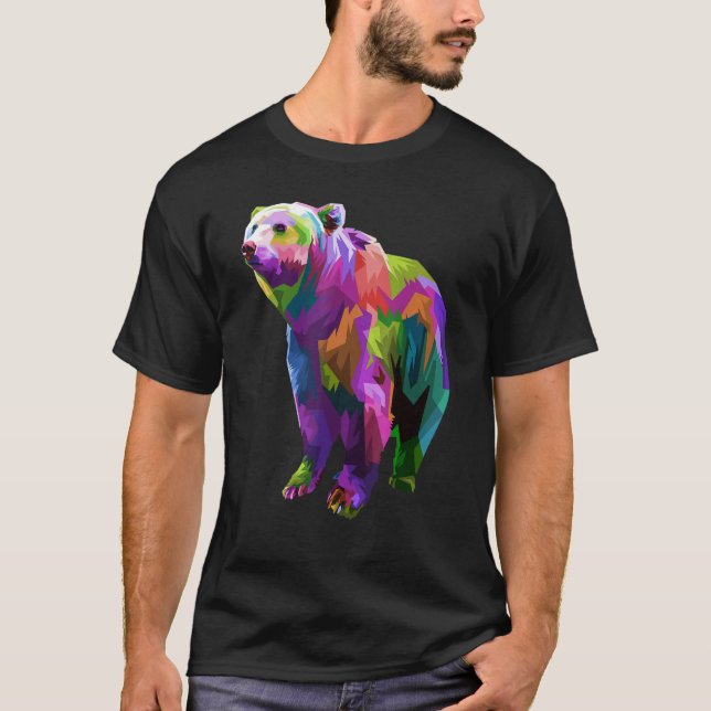 Camiseta Colorful Bear Art Graphic (Anverso)