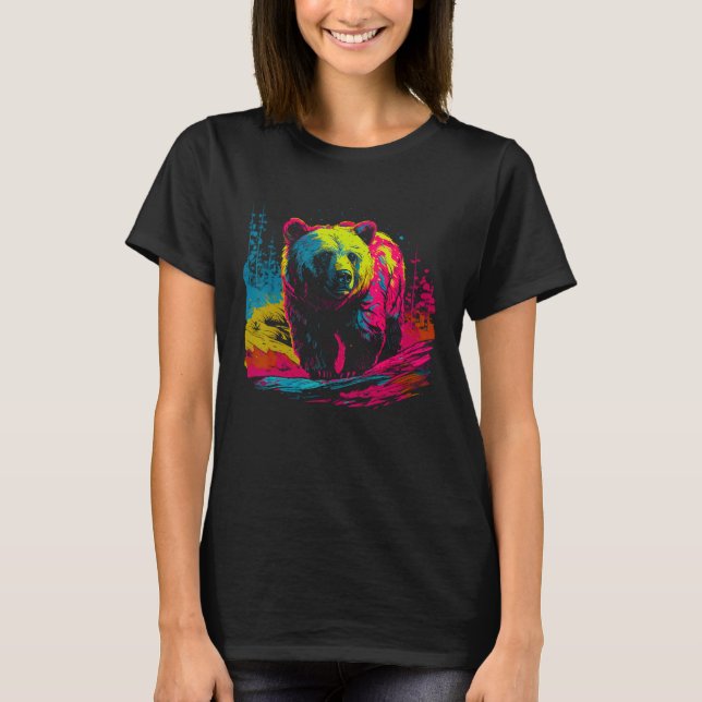 Camiseta Colorful Bear Face Spirit Animal (Anverso)
