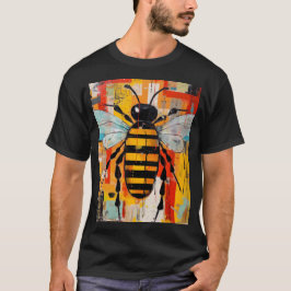 Camiseta Colorful Bee Art Print Honeybee Wall