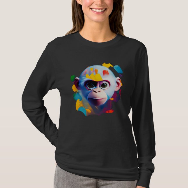 Camiseta Colorful Capuchin Monkey  1 (Anverso)