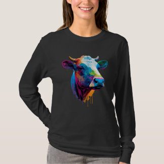 Camiseta Colorful Cow Painting  Farmer or Fam Animal