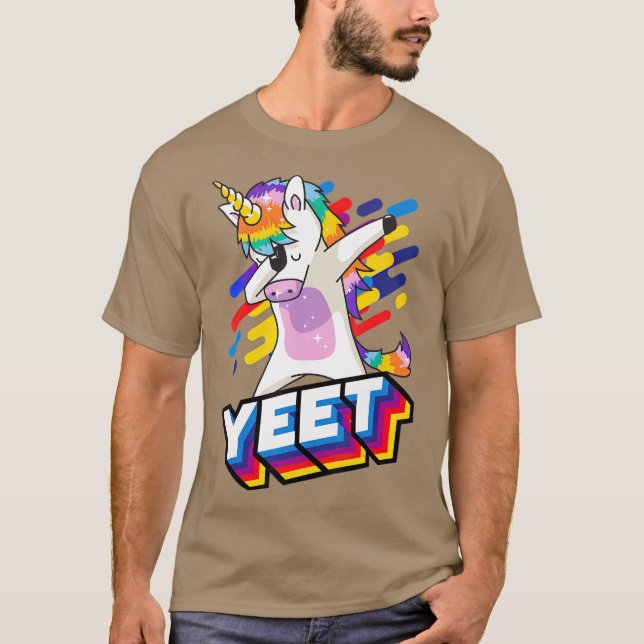 Camiseta Colorful Dabbing Dancing Unicorn Celebration (Anverso)