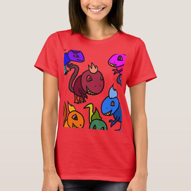 Camiseta Colorful Dinosaurs (Anverso)
