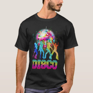 Camiseta Colorful Disco Ball Tema De Retro Vintage De Los 7