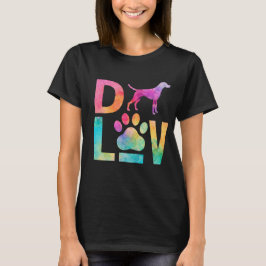 Camiseta Colorful Dog Love Paw Watercolor Art