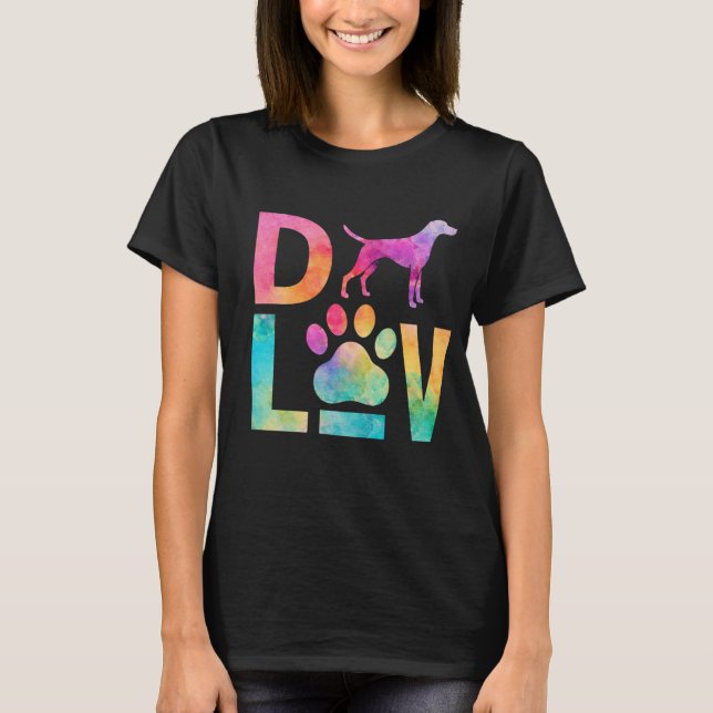 Camiseta Colorful Dog Love Paw Watercolor Art (Anverso)