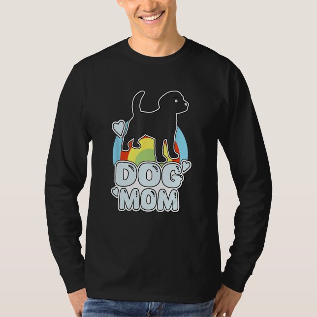 Camiseta Colorful Dog Mom - Rainbow puppy with Heart (Anverso)