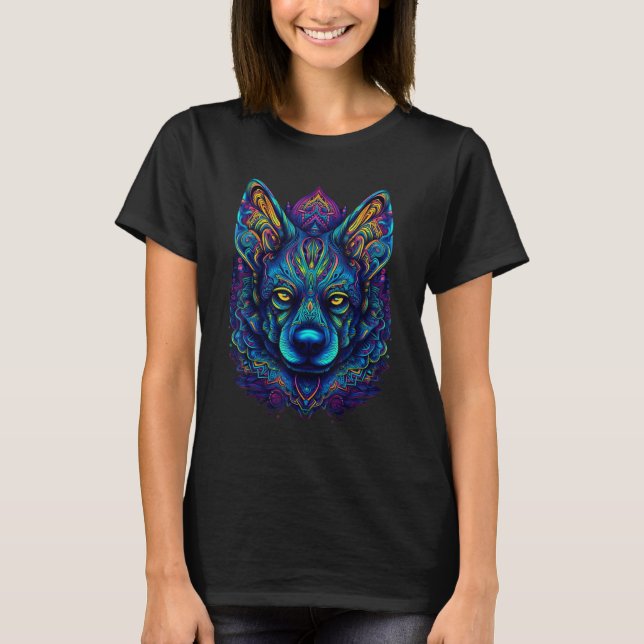 Camiseta Colorful Dog Psychedelic Trippy Hippie Men Women (Anverso)