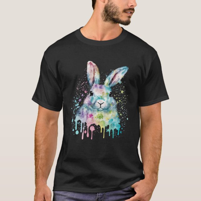 Camiseta Colorful Easter Bunny Face Artsy Style (Anverso)