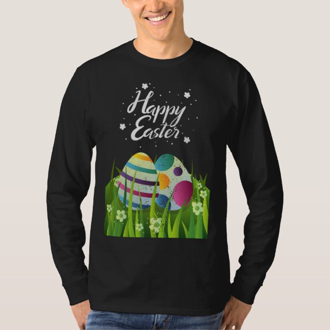 Camiseta Colorful Easter Egg Hunting  Easter Day Holiday (Anverso)