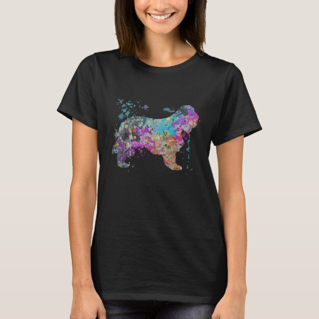 Camiseta Colorful English Cocker Spaniel  Dog (Anverso)