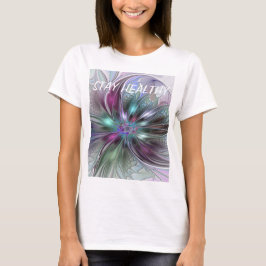 Camiseta Colorful Fantasy Abstract Modern Fractal Flower