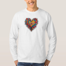 Camiseta Colorful Floral Heart Love  | Romantic Design