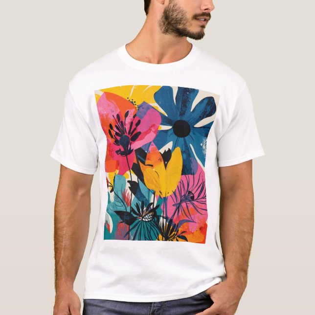 Camiseta Colorful flowers (Anverso)