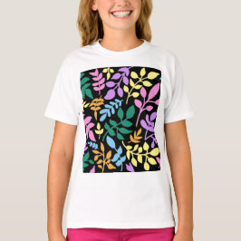 Camiseta Colorful foliage in black background
