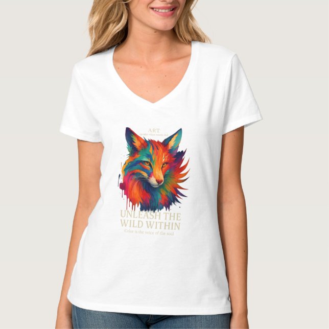 Camiseta Colorful Fox Art (Anverso)